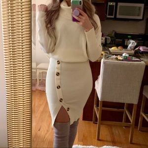 Jlux Label white midi skirt with buttons